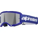 Alpinestars Vision 3 Wordmark MX-Brille Blau|Silberne Spiegellinse