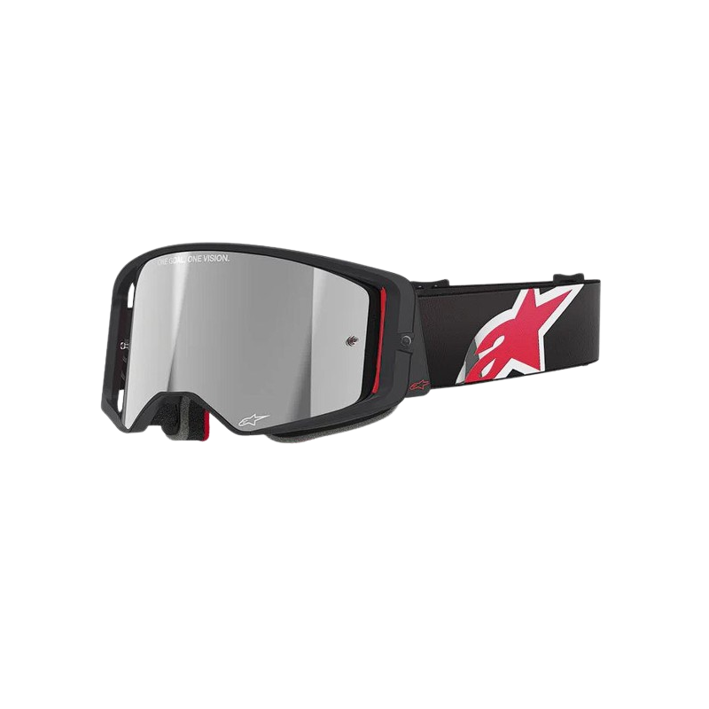 Motocross Masque Alpinestars Supertech Corp Noir Rouge Lentille miroir
