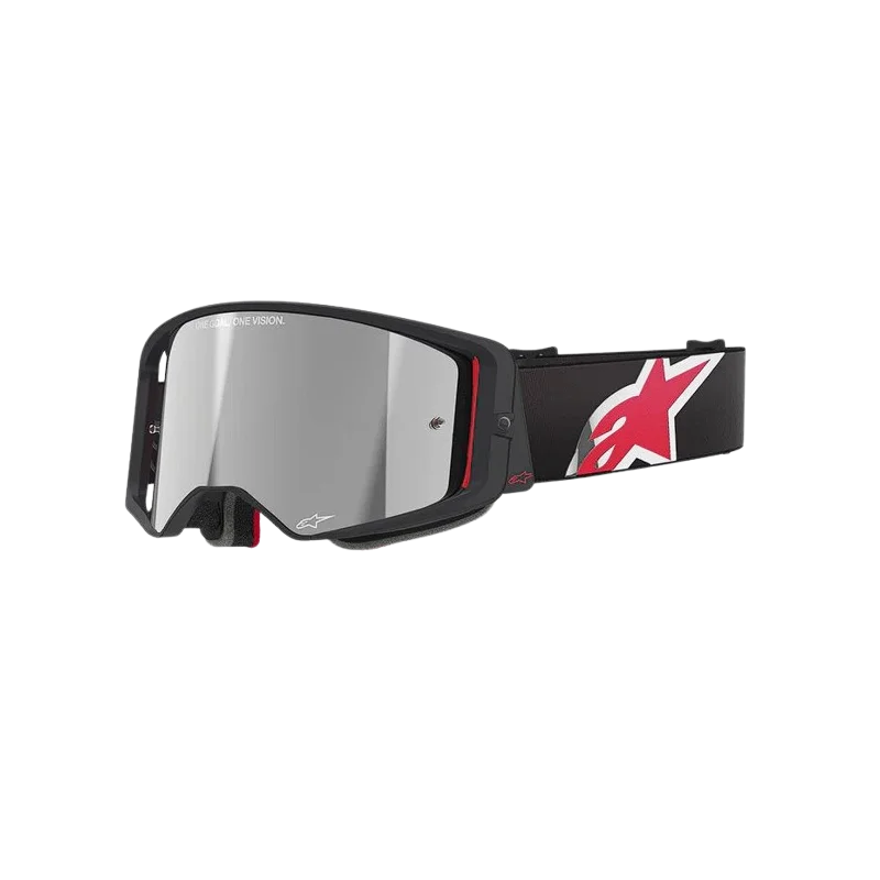 Motocross Masque Alpinestars Supertech Corp Noir Rouge Lentille miroir