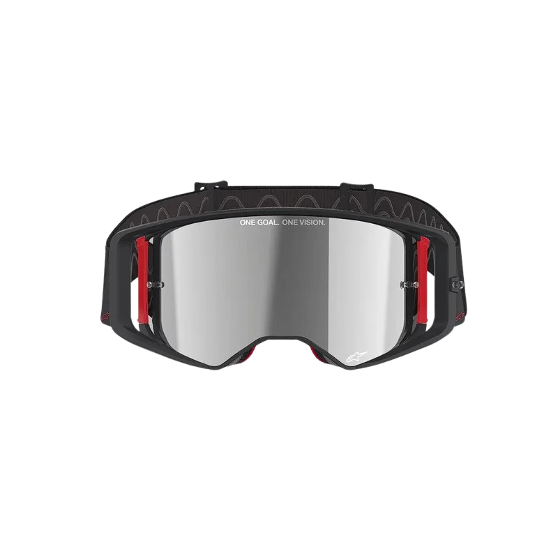 Mx Crossbrille Alpinestars Supertech Corp Absolute Schwarze Rot Spiegellinse