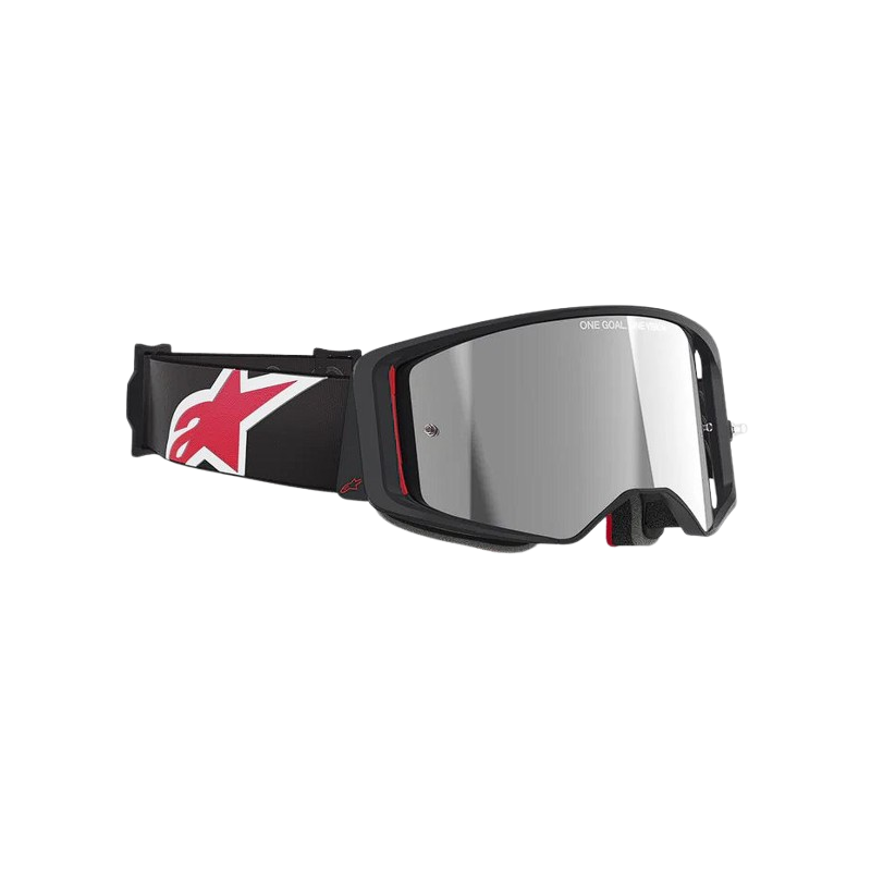 Motocross Masque Alpinestars Supertech Corp Noir Rouge Lentille miroir