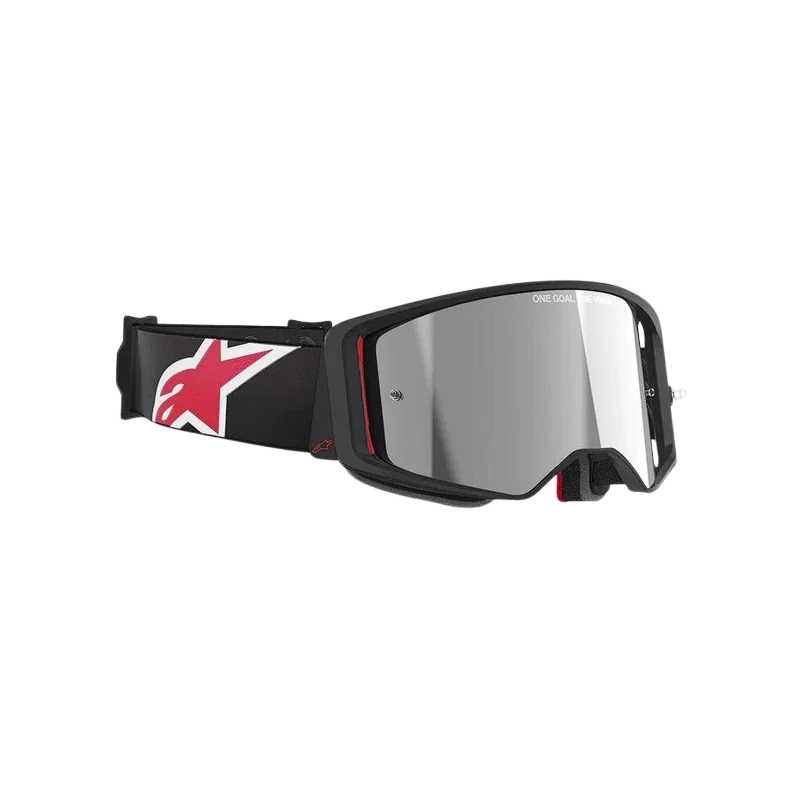 Maschera Motocross Alpinestars Supertech Corp Absolute Vision Nero Rosso Lente a specchio