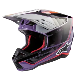 casque Alpinestars SM5 SAIL Violet/Black/Silver Gloss