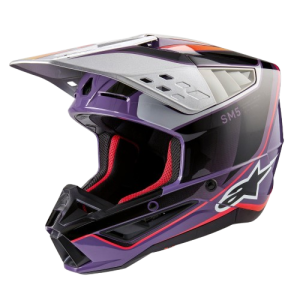 Helm Alpinestars SM5 SAIL Violet/Black/Silver Gloss