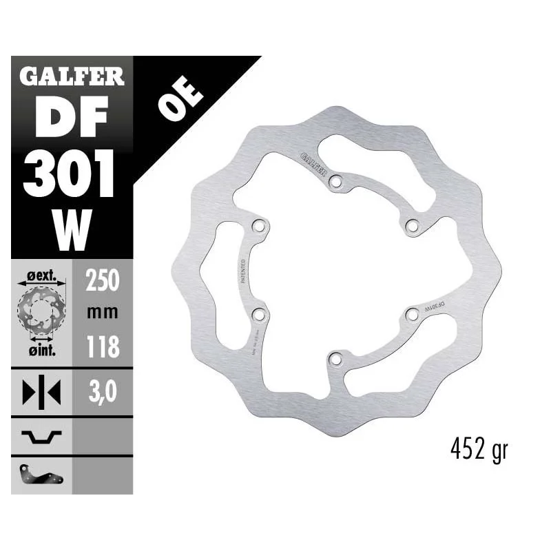 Vorne Bremsscheibe Galfer 250mm | Yamaha