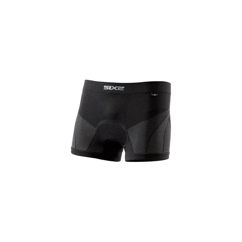 Boxer Intimo Sportivo 4 Stagioni con Agile Pad SIXS Nero Carbonio