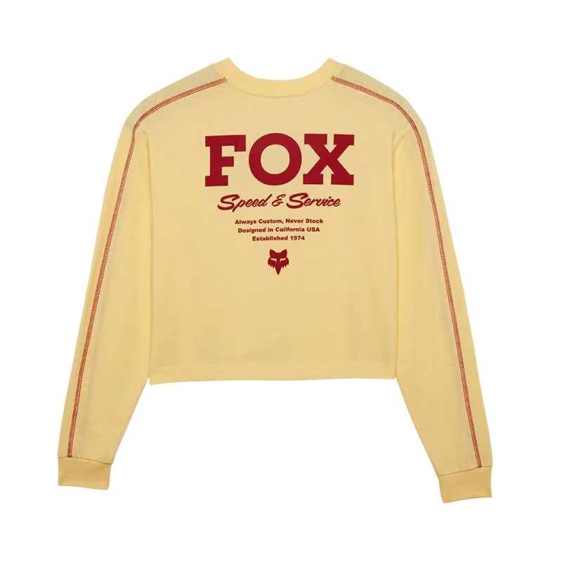 T-shirt Donna Fox corta a maniche lunghe Speed & Service Pale Yellow