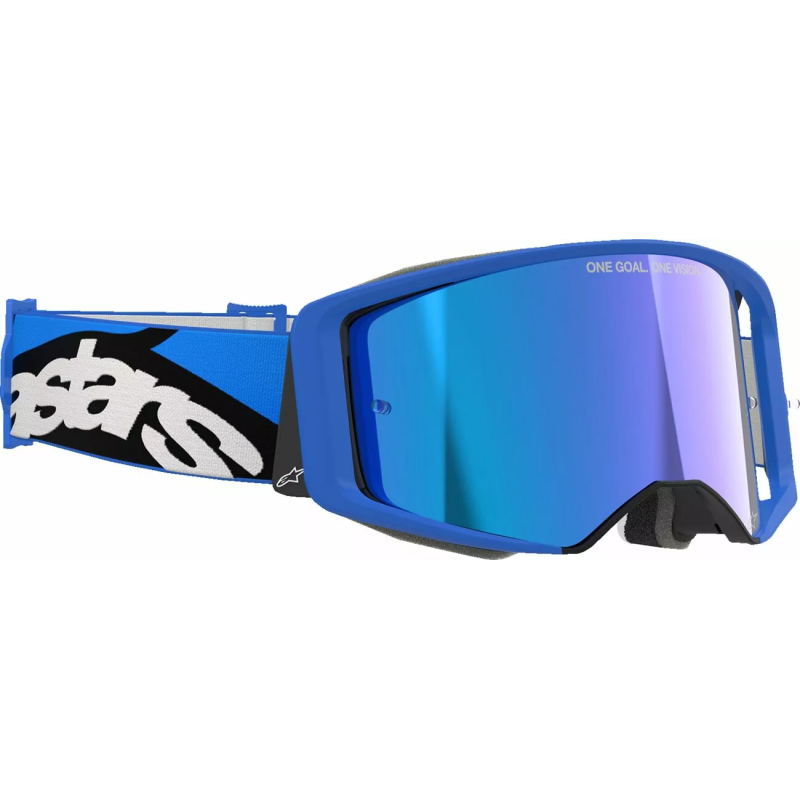 Maschera Motocross Alpinestars Supertech Stream Blue lente Mirror