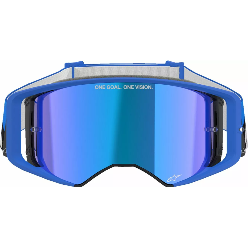 Maschera Motocross Alpinestars Supertech Stream Blue lente Mirror