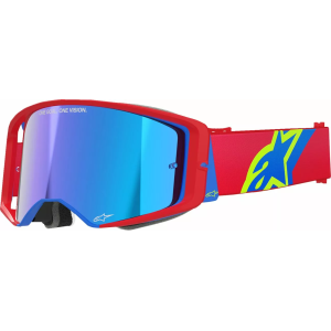 Maschera Motocross Alpinestars Supertech Corp Absolute Vision Red/Blue Lente a specchio