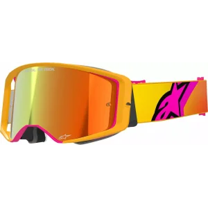 Maschera Motocross Alpinestars Supertech Corp Absolute Vision Yellow/Pink Lente a specchio