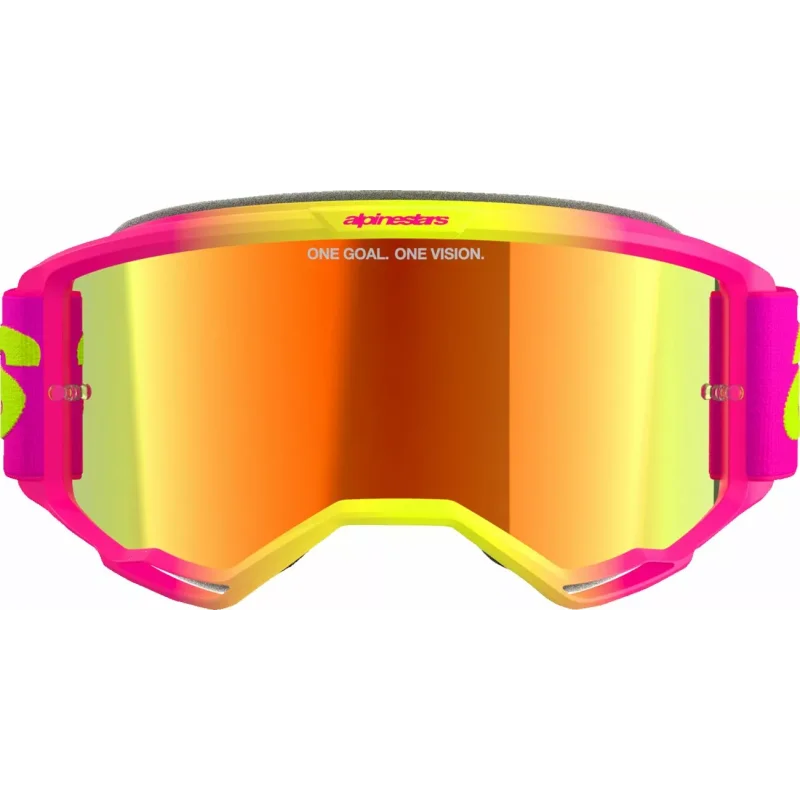 Masque Alpinestars Vision 5 Wordmark Pink/Yellow Lentille miroir