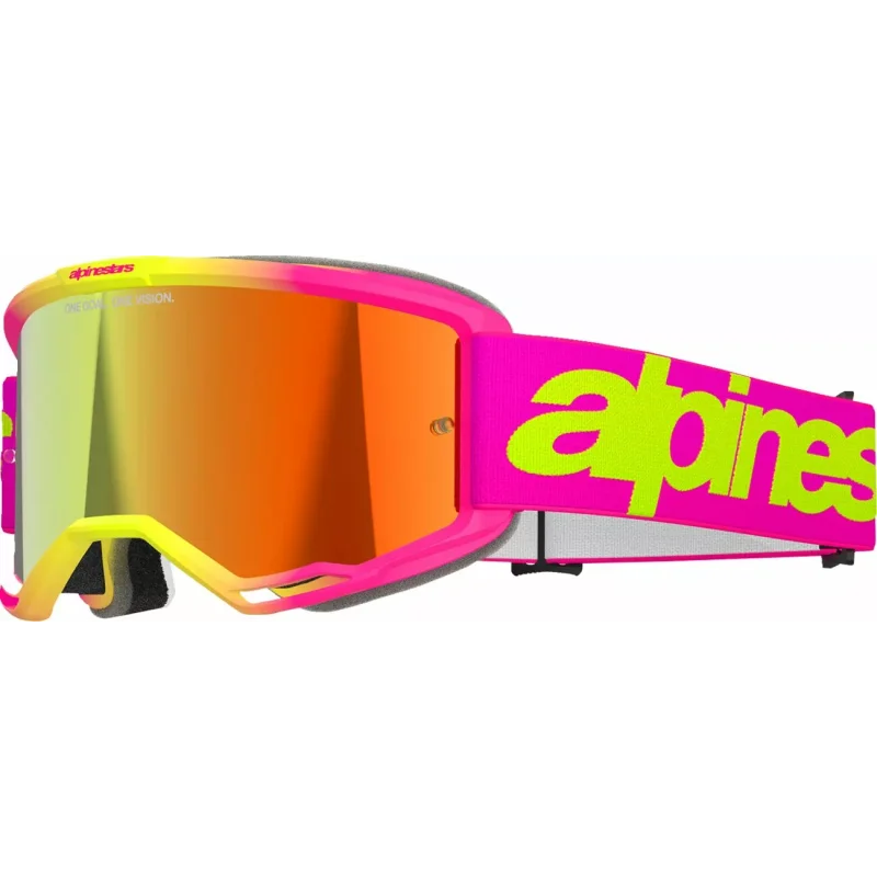 Mx Goggle Alpinestars Vision 5 Wordmark Pink/Yellow Mirror Lens
