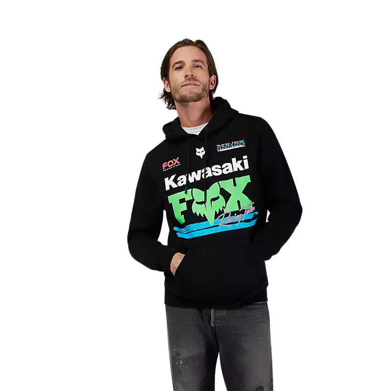 Felpa FOX Kawasaki con Cappuccio Nera