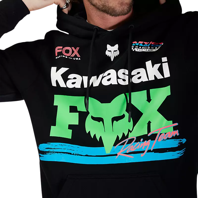 Felpa FOX Kawasaki con Cappuccio Nera