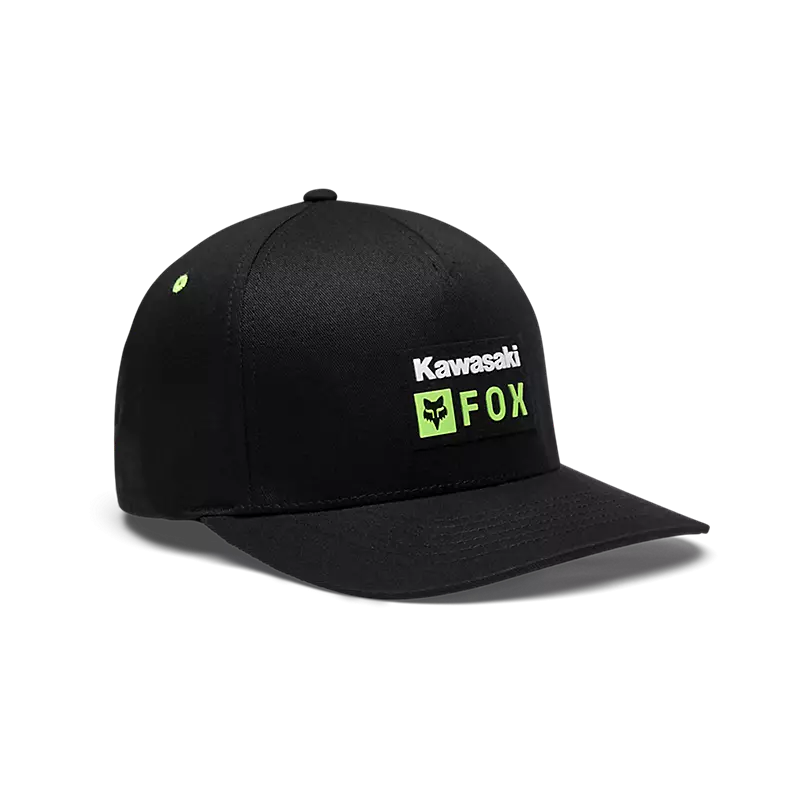 FOX Kawasaki Flexfit Kappe Schwarz
