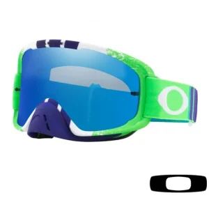 Occhiale I Maschera Oakley O2 MX Pinned Race Verde/Blu con lente Ice Iridium 7068-28