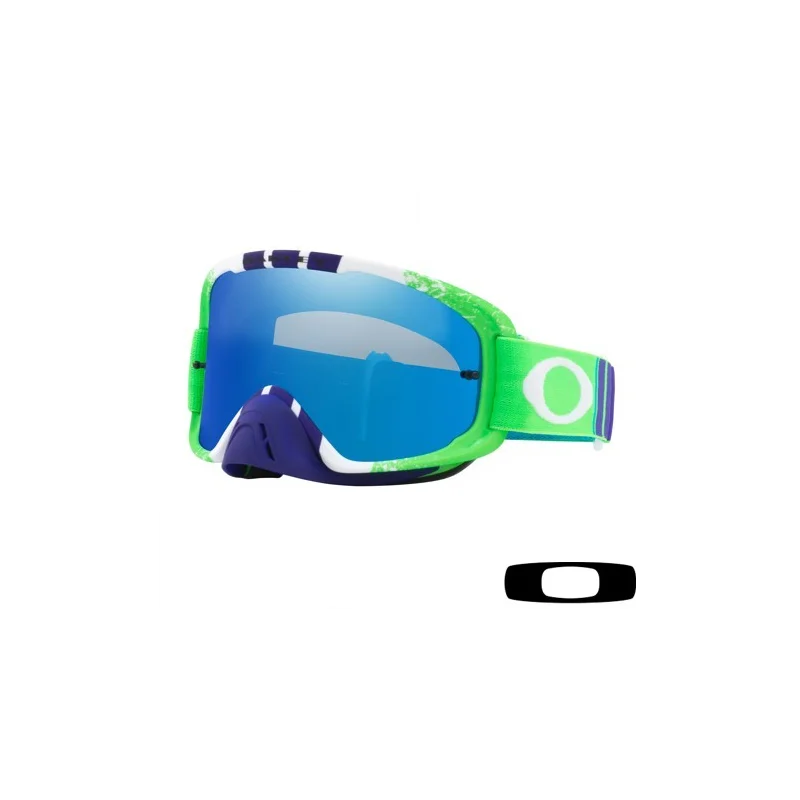 Goggle O2 MX Pinned Race Green-bluee with Ice Iridium Lens 7068-28 Oakley Brillen