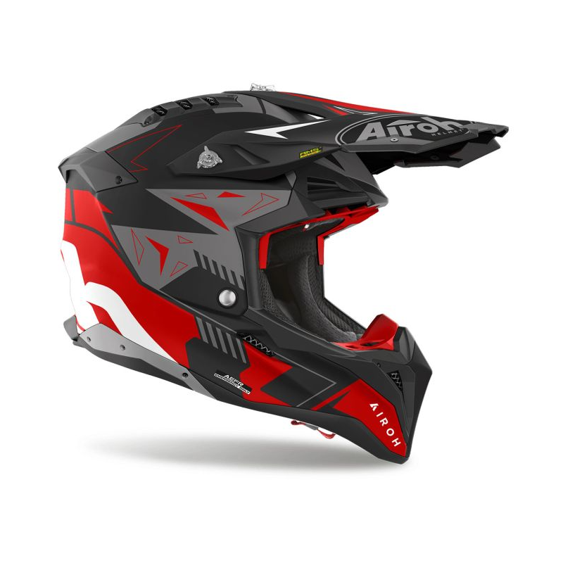 Casque Cross Airoh Aviator 3 Noir Mat Rouge