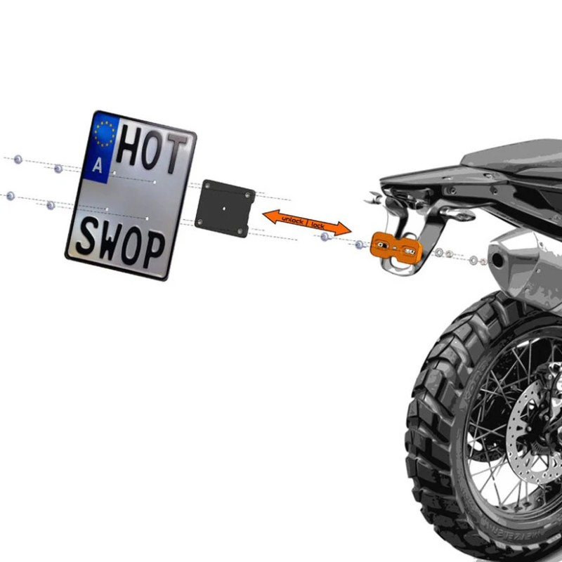 Support de plaque d'immatriculation amovible HotSwop Pro Set