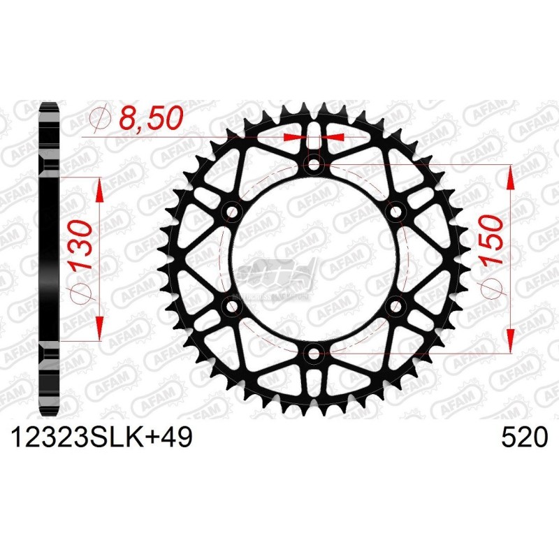 Rear sprocket Afam steel SLK | Yamaha - Fantic