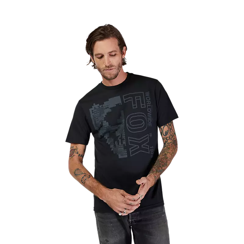 T-Shirt FOX Image Skull Black