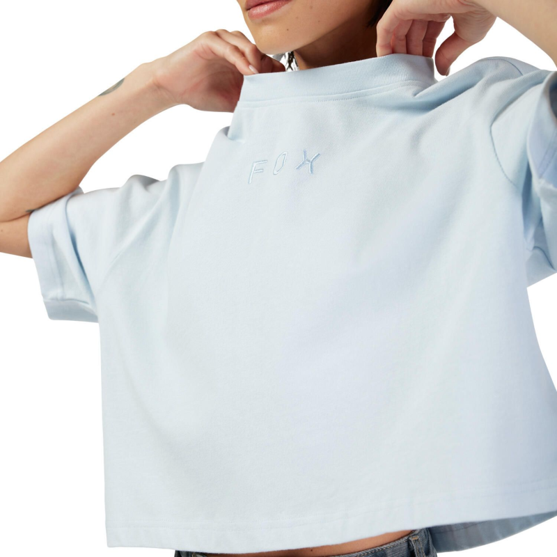 Fox Racing Womens Wordmark Crop T-Shirt pale blue