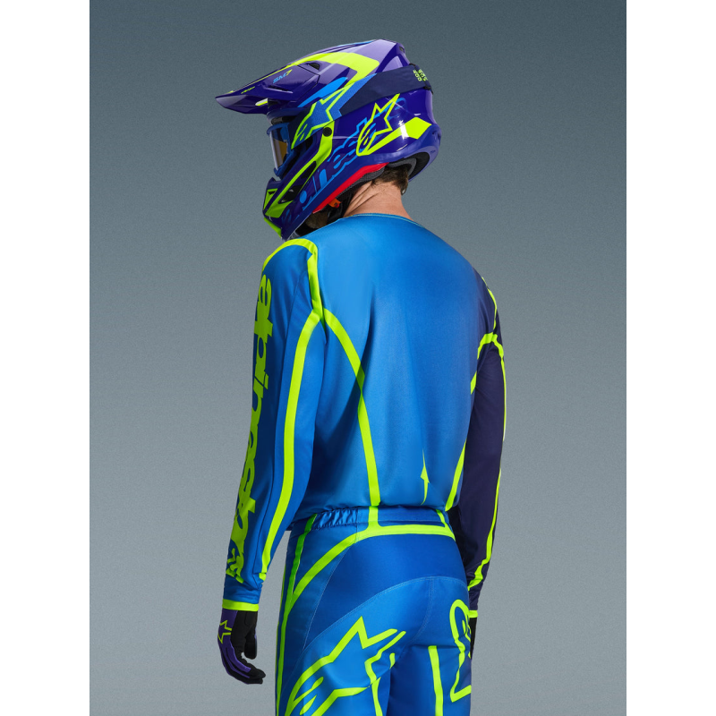 Crossshirt Alpinestars Fluid Apex Blue Yellow Fluo