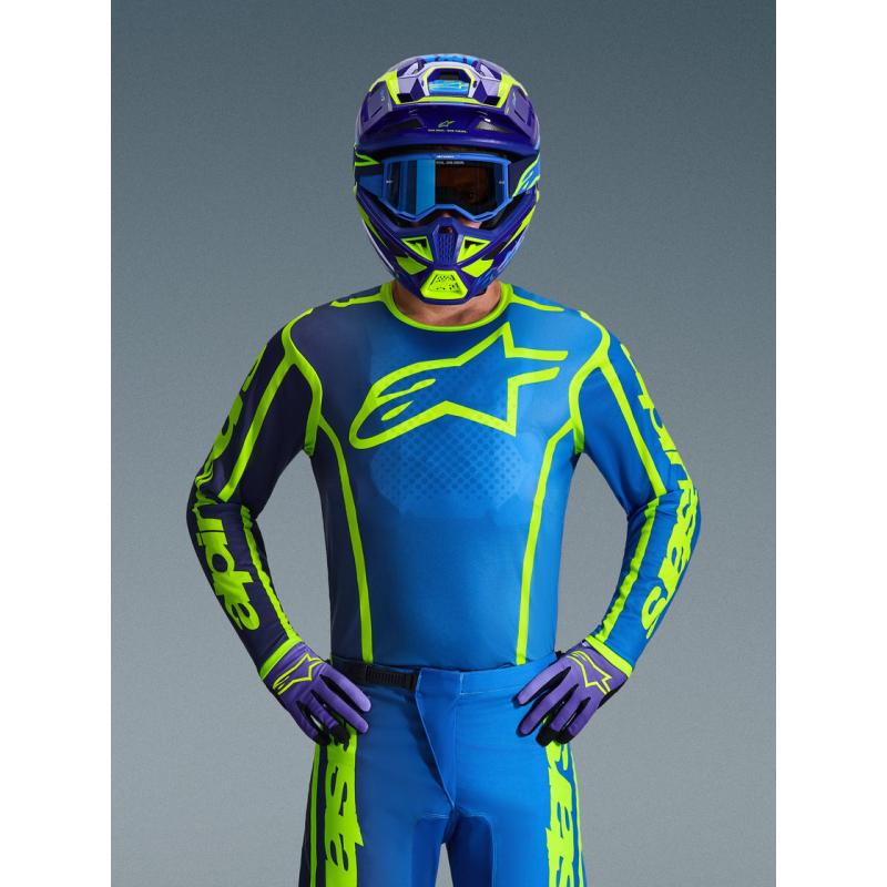 Maglia Alpinestars Fluid Apex Blue Yellow Fluo