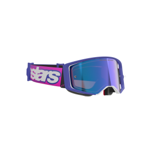 Mx Crossbrille Alpinestars Supertech Vision Vista Purple Fluo Pink Mirror Blue