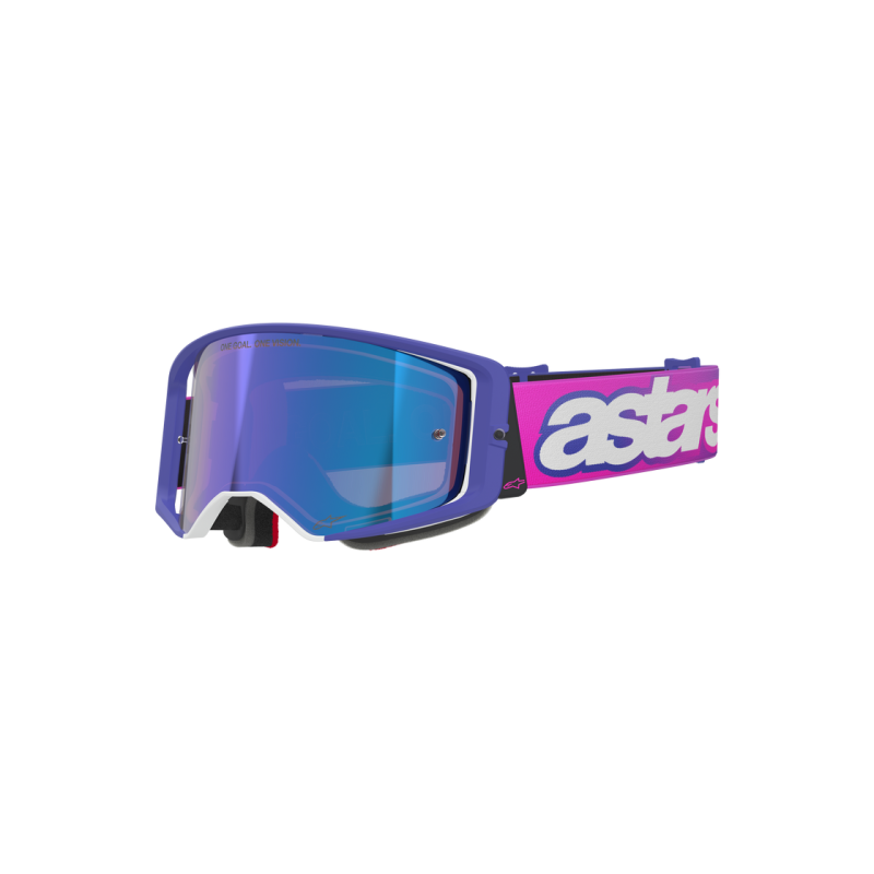 Motocross Masque Alpinestars Supertech Vision Vista Purple Fluo Pink Mirror Blue