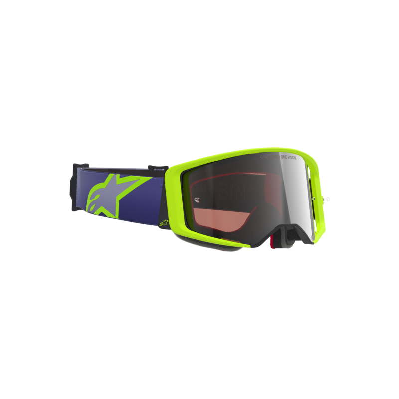 Motocross Masque Alpinestars Supertech Vision Corp Purple Yellow Fl Mirror Silver