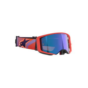 Mx Crossbrille Alpinestars Supertech Vision Corp Hot Coral Purple Mirror Blue