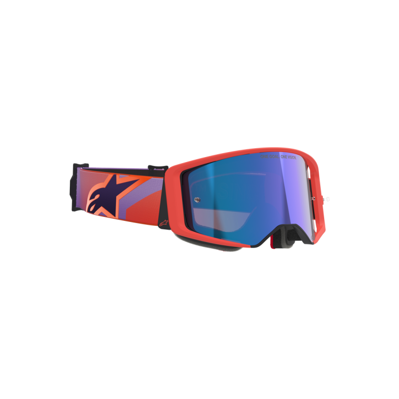 Mx Crossbrille Alpinestars Supertech Vision Corp Hot Coral Purple Mirror Blue