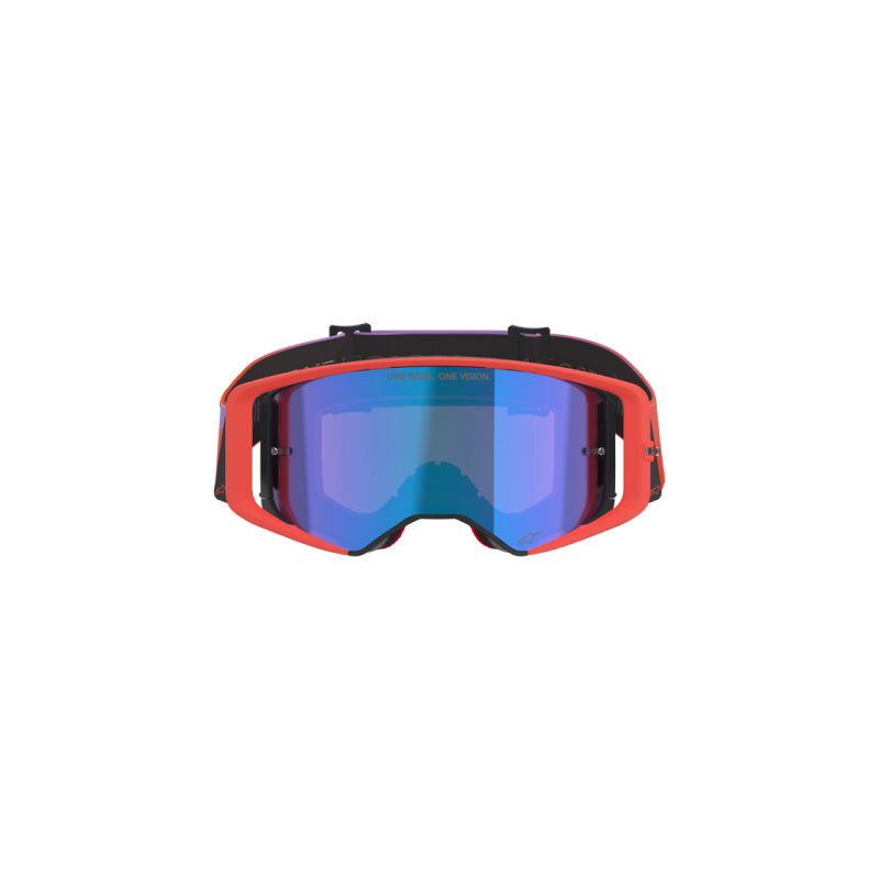 Mx Crossbrille Alpinestars Supertech Vision Corp Hot Coral Purple Mirror Blue