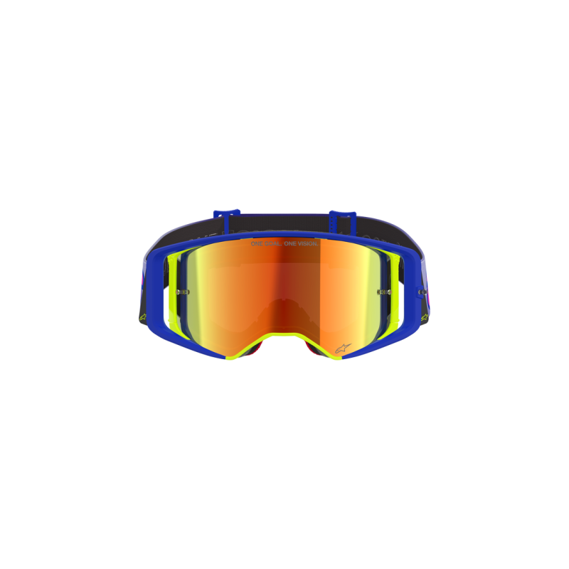 Motocross Masque Alpinestars Supertech Vision Vista Blue Yellow Purple Mirror Red