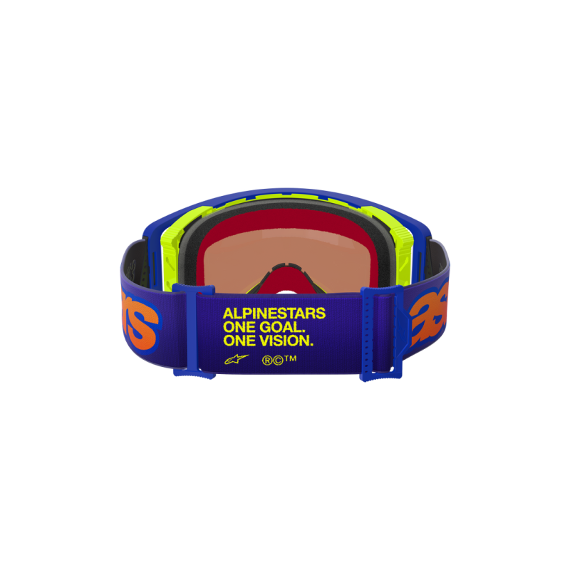 Motocross Masque Alpinestars Supertech Vision Vista Blue Yellow Purple Mirror Red