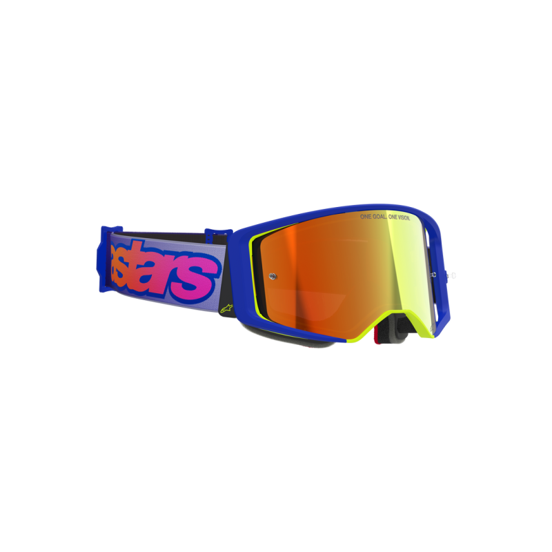 Motocross Masque Alpinestars Supertech Vision Vista Blue Yellow Purple Mirror Red