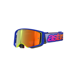 Maschera Motocross Alpinestars Supertech Vision Vista Blue Yellow Purple Mirror Red