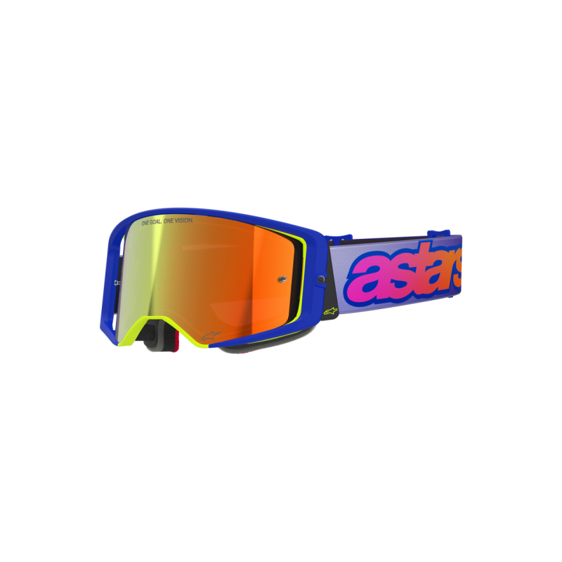 Motocross Masque Alpinestars Supertech Vision Vista Blue Yellow Purple Mirror Red