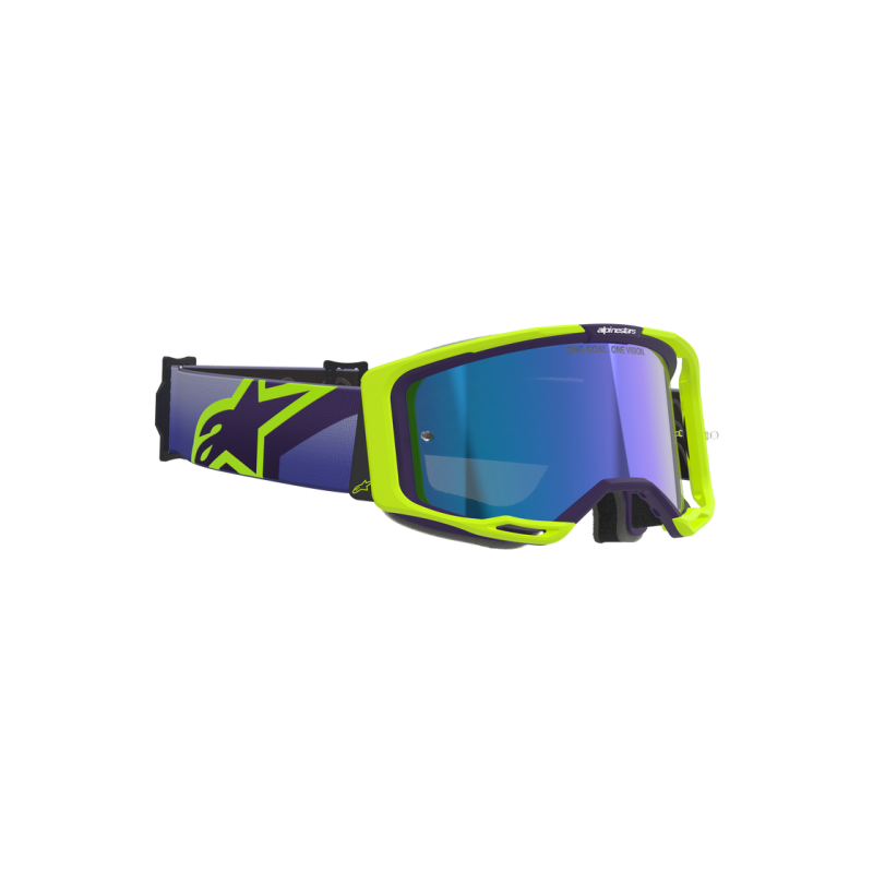 Masque Alpinestars Vision 8 Purple Yellow Fluo Mirror Blue