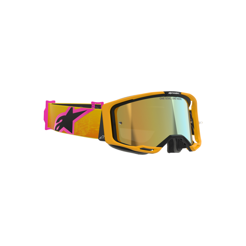 Mx Goggle Alpinestars Vision 8 Corp Orange Yellow Pink Mirror Gold