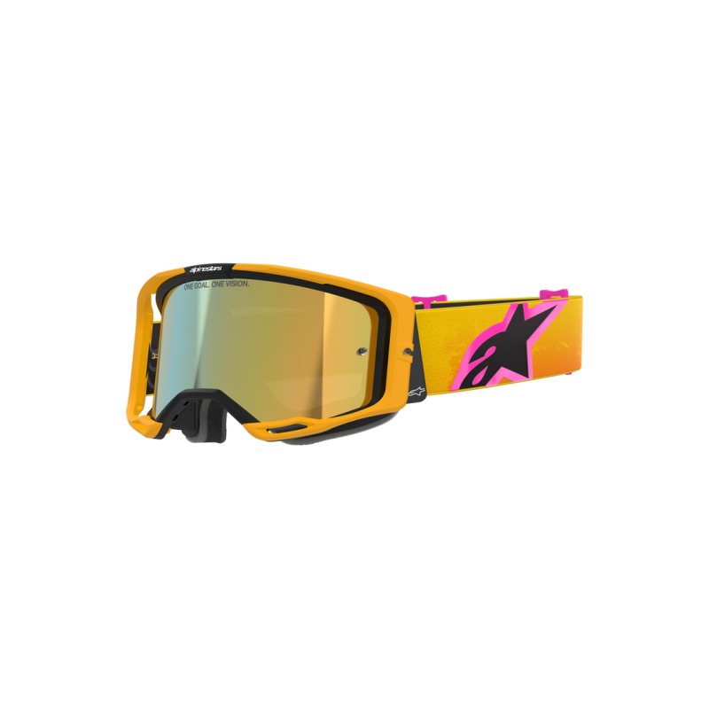 Mx Goggle Alpinestars Vision 8 Corp Orange Yellow Pink Mirror Gold