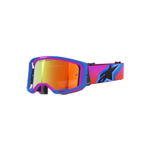 Maschera Alpinestars Vision 8 Corp Ucla Bl Purple Orng Mirror Red