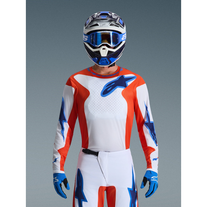 Maglia Alpinestars Fluid Grid Orange Ucla Blue