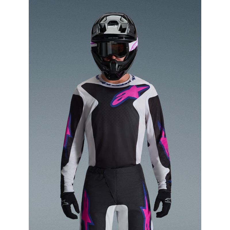 Jersey Alpinestars Fluid Grid Black Light Gray Purple