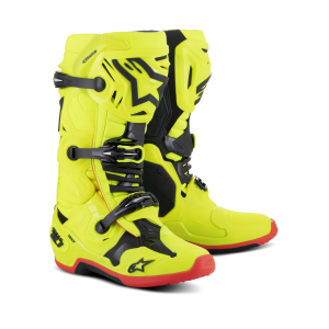 Stivali Alpinestars tech 10 Giallo fluo Nero Rosso fluo