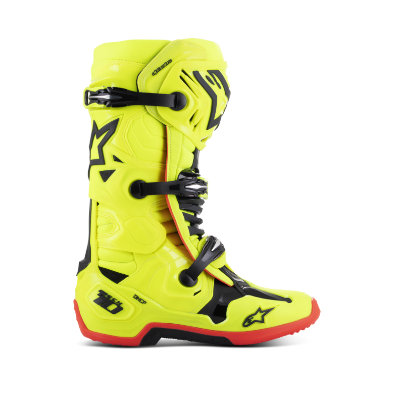 Alpinestars Tech 10 Motocross Stiefel Fluo Yellow Black Red