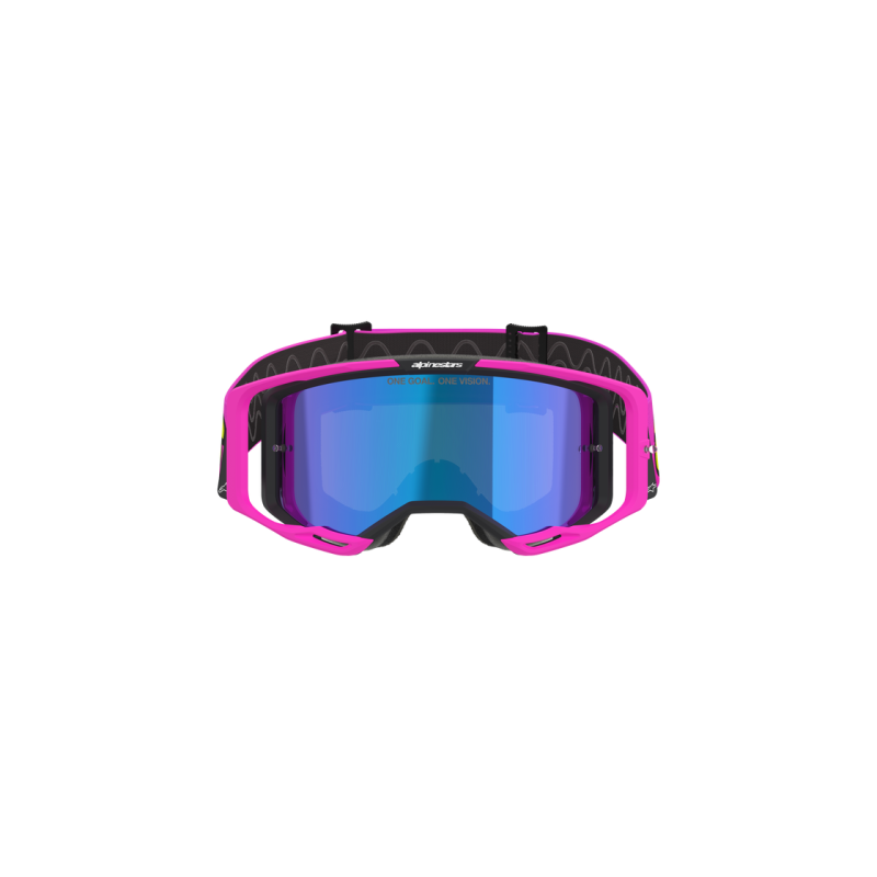 Mx Goggle Alpinestars Vision 8 Vista Pink Fl Yellow Fl Mirror Blue
