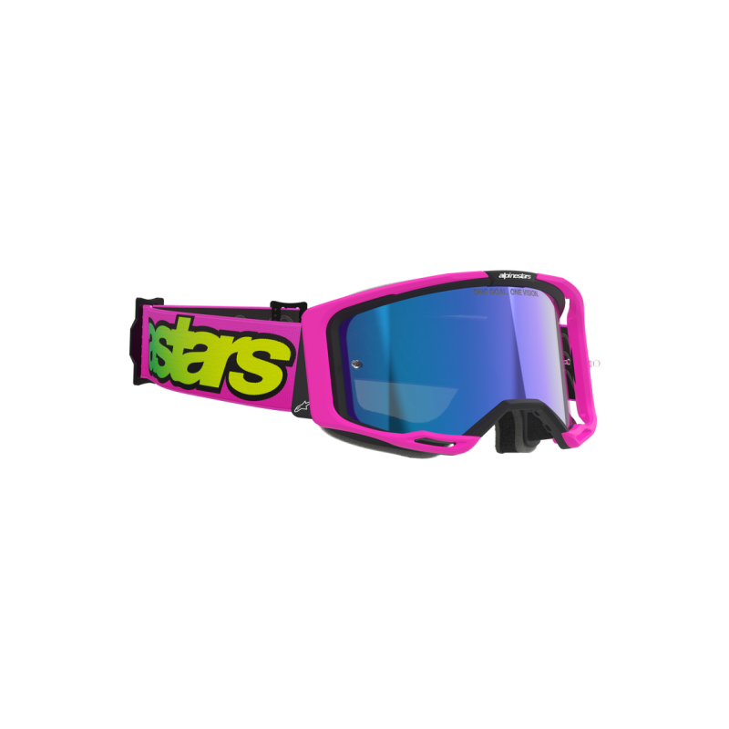 Mx Goggle Alpinestars Vision 8 Vista Pink Fl Yellow Fl Mirror Blue